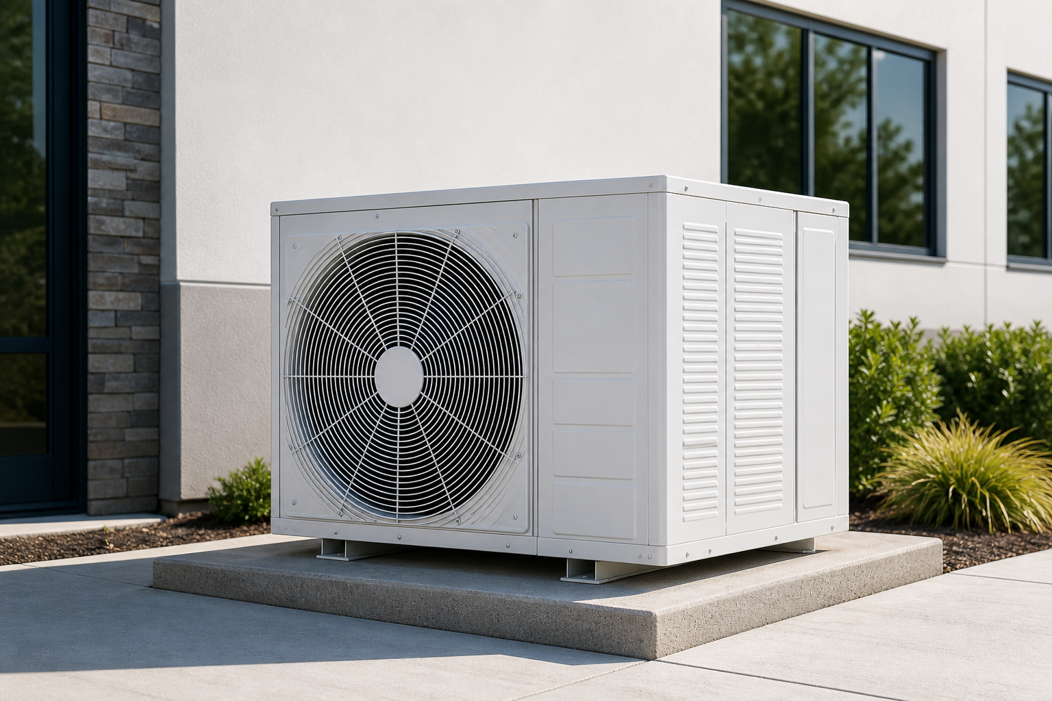 Unidad condensadora de aire acondicionado instalada